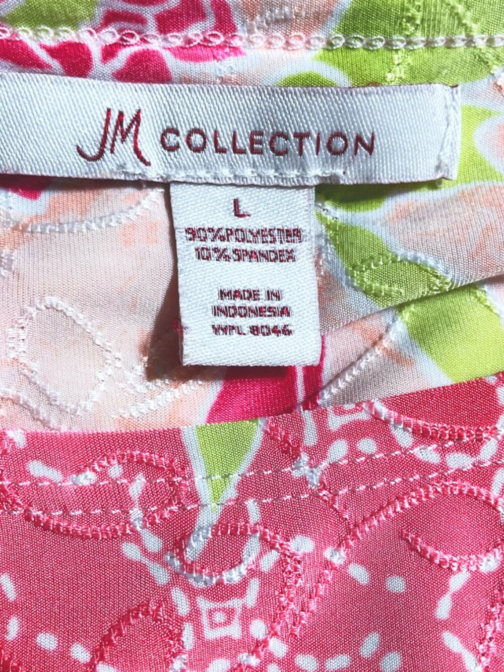 JM Collection Cute Colorful Top Size L - Picture 3 of 3
